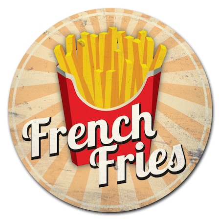 Farmers Market French Fries Circle Vinyl Laminated Decal